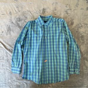 Southern Tide Men’s Large Button Down Shirt Blue Green Long Sleeve